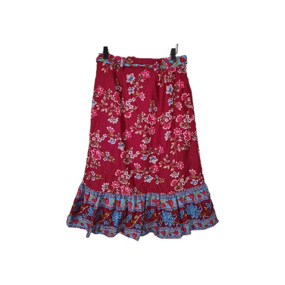 Sundance Floral Tiered Midi Skirt XS Boho Cottagecore Button Front Festival - Picture 4 of 10